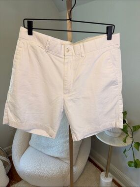 Daniel Cremieux White Cotton Flat-Front Shorts